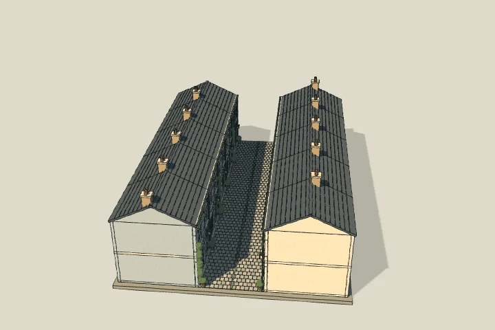 Illustrated model of london mews